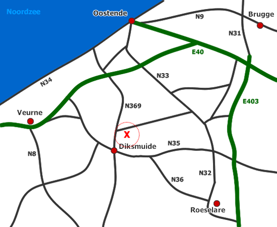 Situeringsplan Mariaburcht, Vladslo, West-Vlaanderen, België